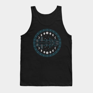 Moon Phases Stars and City Tank Top